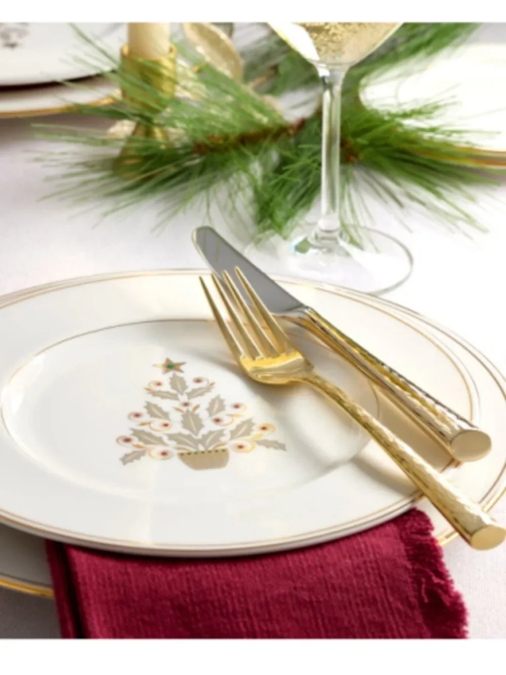 Lenox Federal Gold Tree Accent Plates | Set‎ of 4 | NEW in Original Box